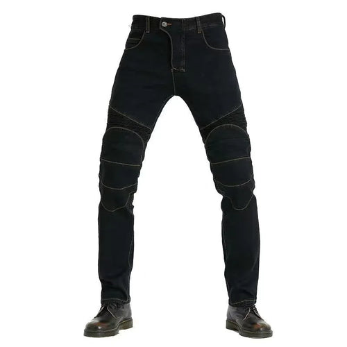 Men Jeans Embroidery Motorcycle Pants Pantalon Motocross Belt
