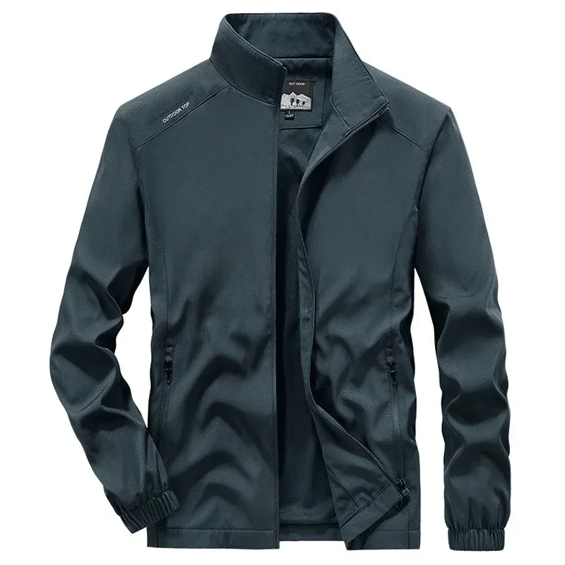 Men's Spring Autumn Lightweight Varsity Jacket Windbreaker Bomber Jacket Windproof Gym Sport Hiking Fishing Camping Coat Outwear