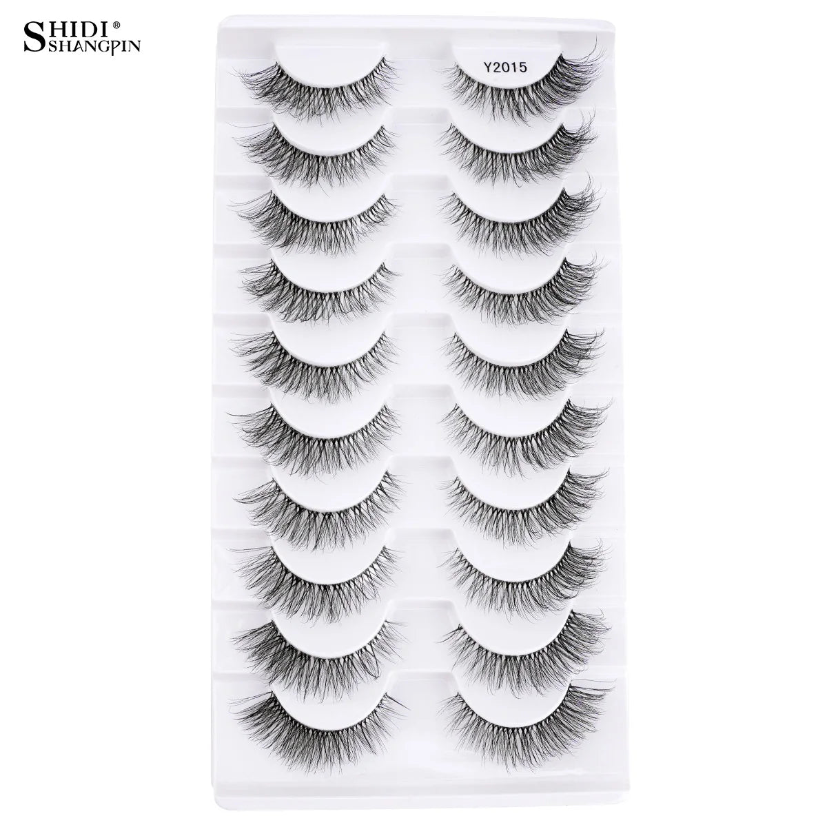 10 Pairs Faux Mink Eyelashes Handmade Natural False Eyelashes Soft Cross Messy Eye 3D Curly Eyelashes Extension Makeup Tools