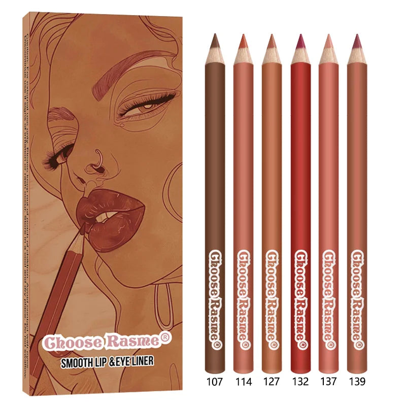 6colors Matte Lip Liner Red Outline Lip Liner Waterproof long-lasting