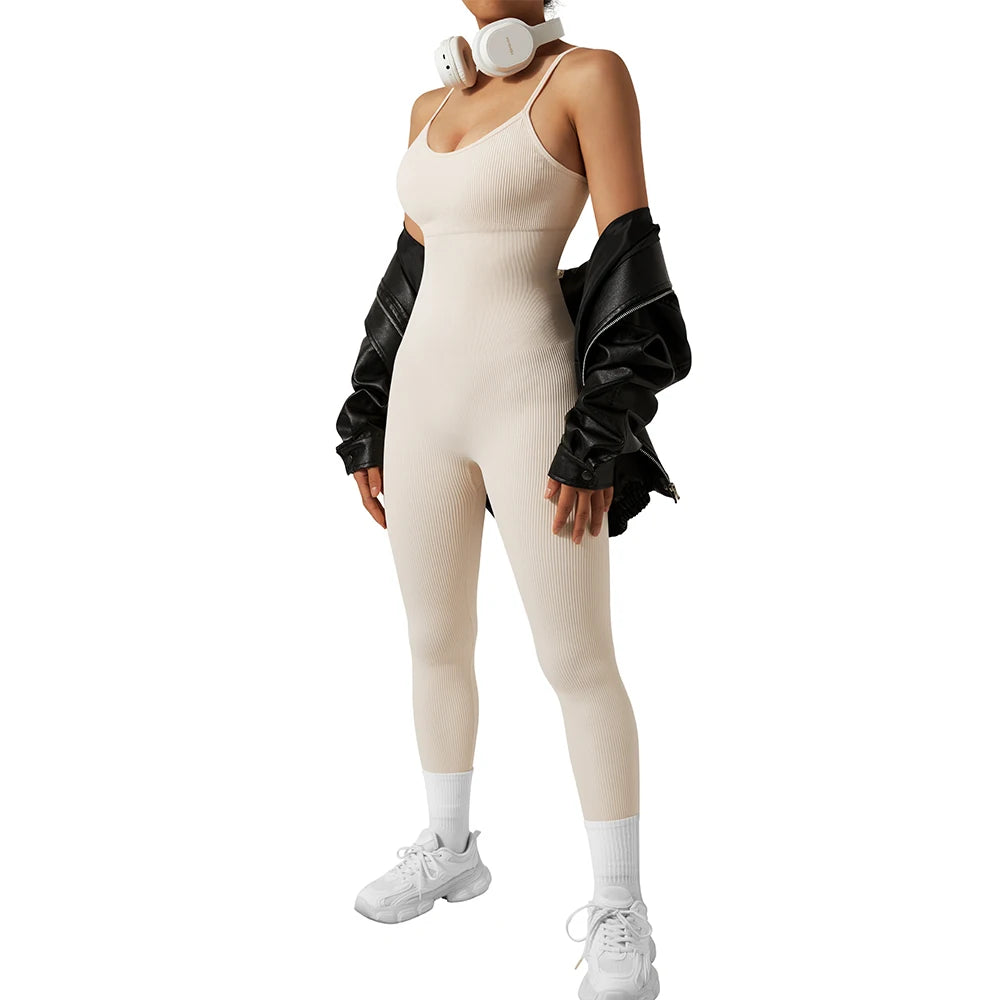 Women Bodysuit Jumpsuit All Season Romper Overalls Sportswear Fashion Streetwear Overalls One Piece Fitness Sports Bodysuits
