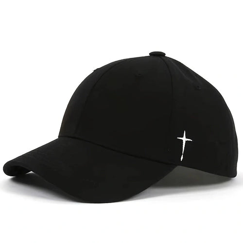 Unisex Simple Black Baseball Cap Solid Color Golf Hat Cotton Snapback