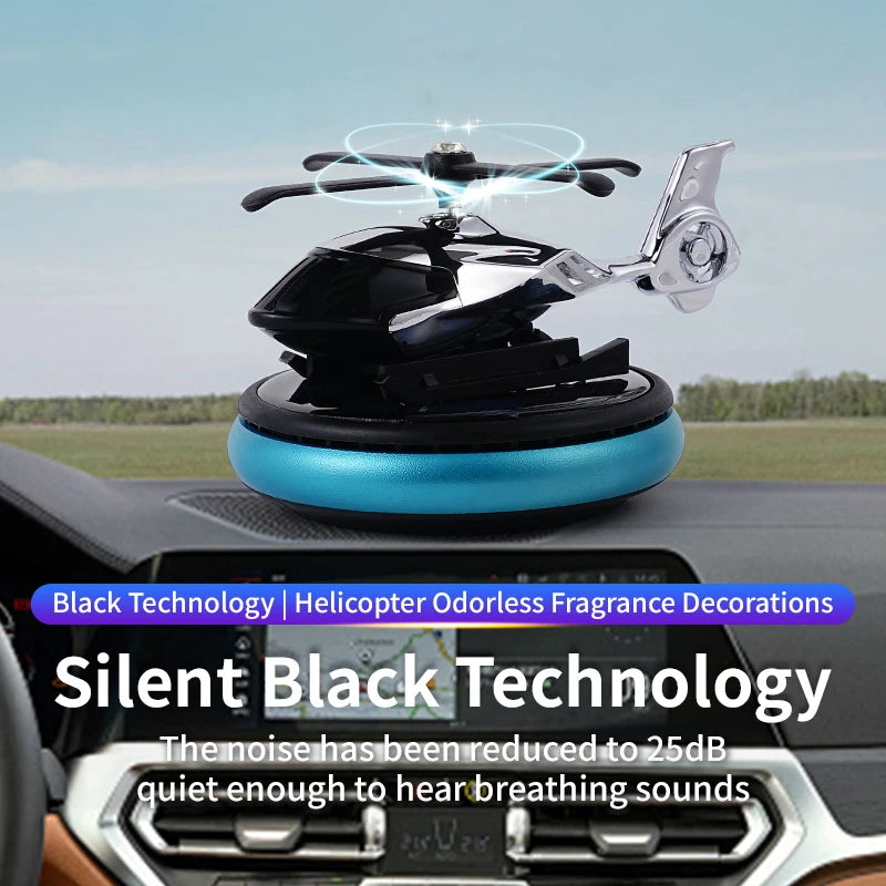 DIY Perfume Odorless car ornaments solar powered rotating helicopter