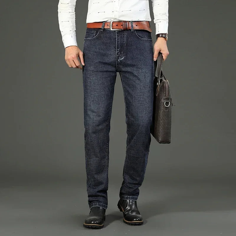 2025 Fashion Four Seasons Classic Blue Black Work Denim Trousers