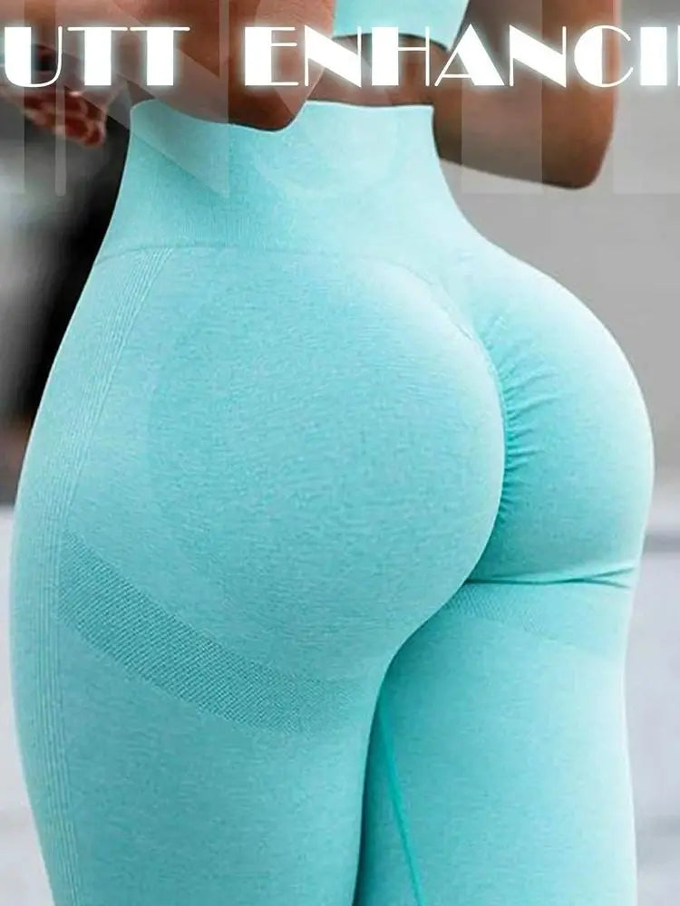 Gradient Leggings Fitness Women High Waist Workout Jogging Leggins Push Up Pants Gym Tights Stretch Energy Sportswear