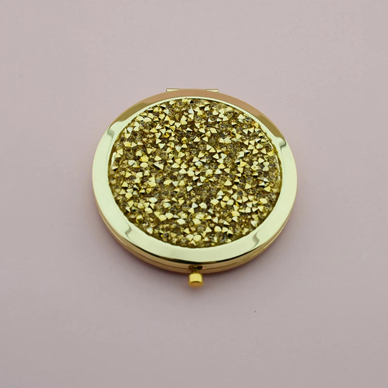 Compact Mirror Travel Exquisite Makeup Tools Round Portable Folding Makeup Mirror Put In Pocket Double-sided Mirror