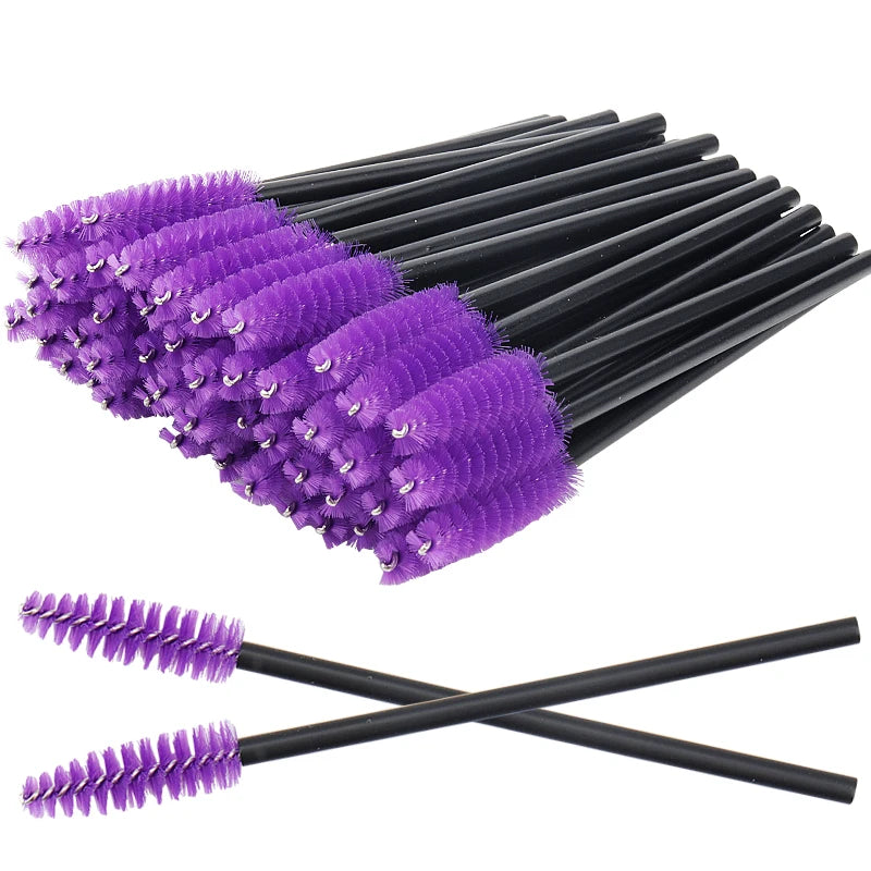 50 Pcs Disposable Crystal Eyelash brush Mascara Wands Applicator Diamond Eye Lash brushes Eyelash Extension women Makeup tools