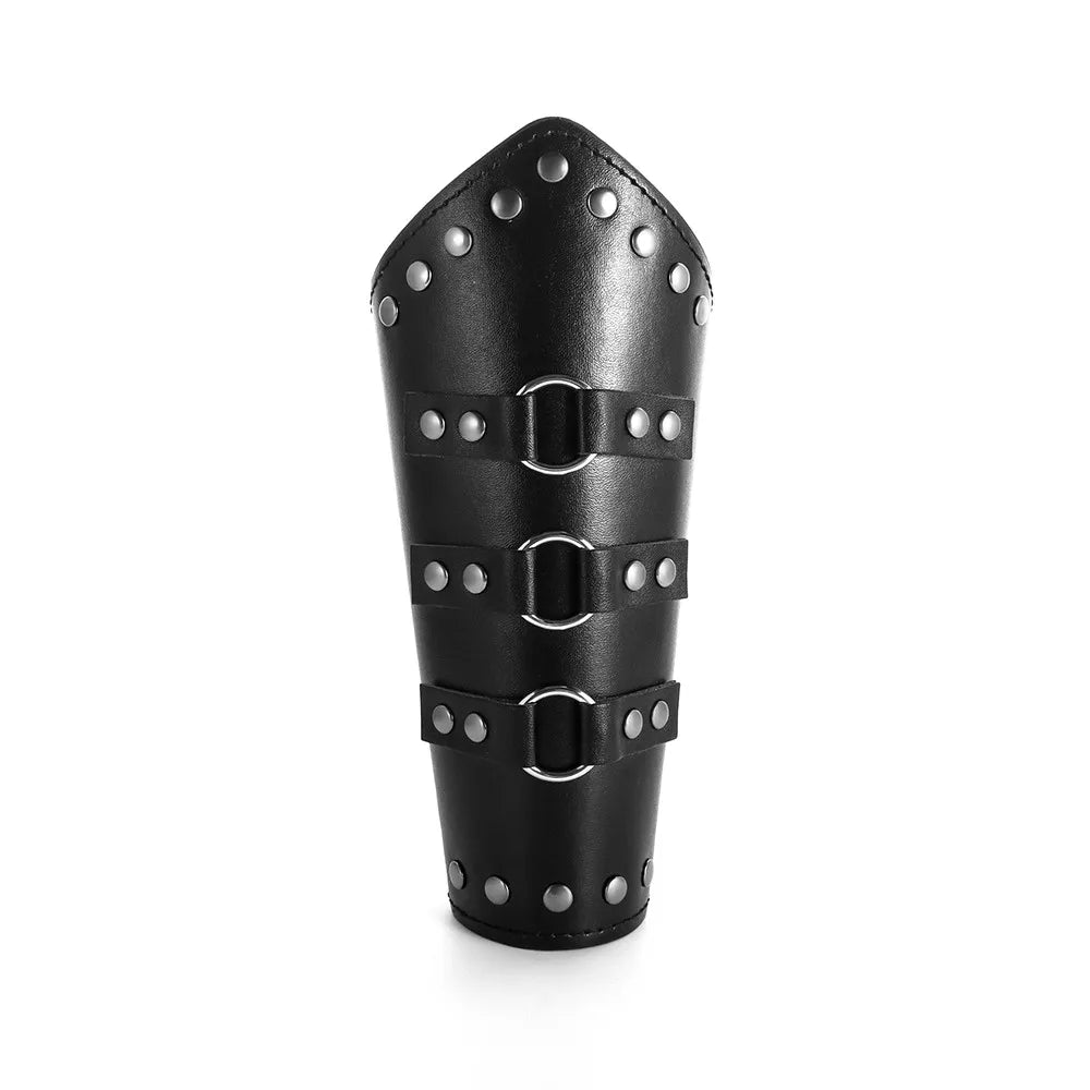 Punk Hip Hop 1Pc Cosplay Leather Armor Arm Cosplay Bracer Pirate Knight Gauntlet Wristband Bracer Accessories New Men's Bracelet