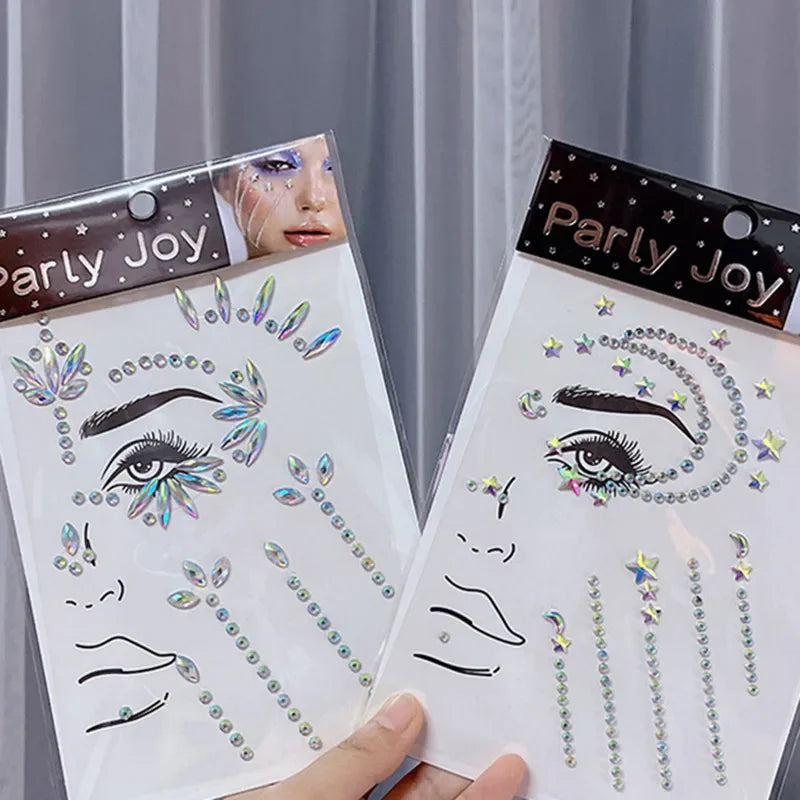 Glitter Face Jewelry Sticker Face Jewels Diamond Makeup Art Eyeliner Temporary Tattoo Party Bady Makeup Tools Eye Rhinestones