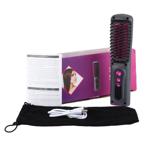Heating Straightening Comb Hair Straightener Brush Men Quick Beard