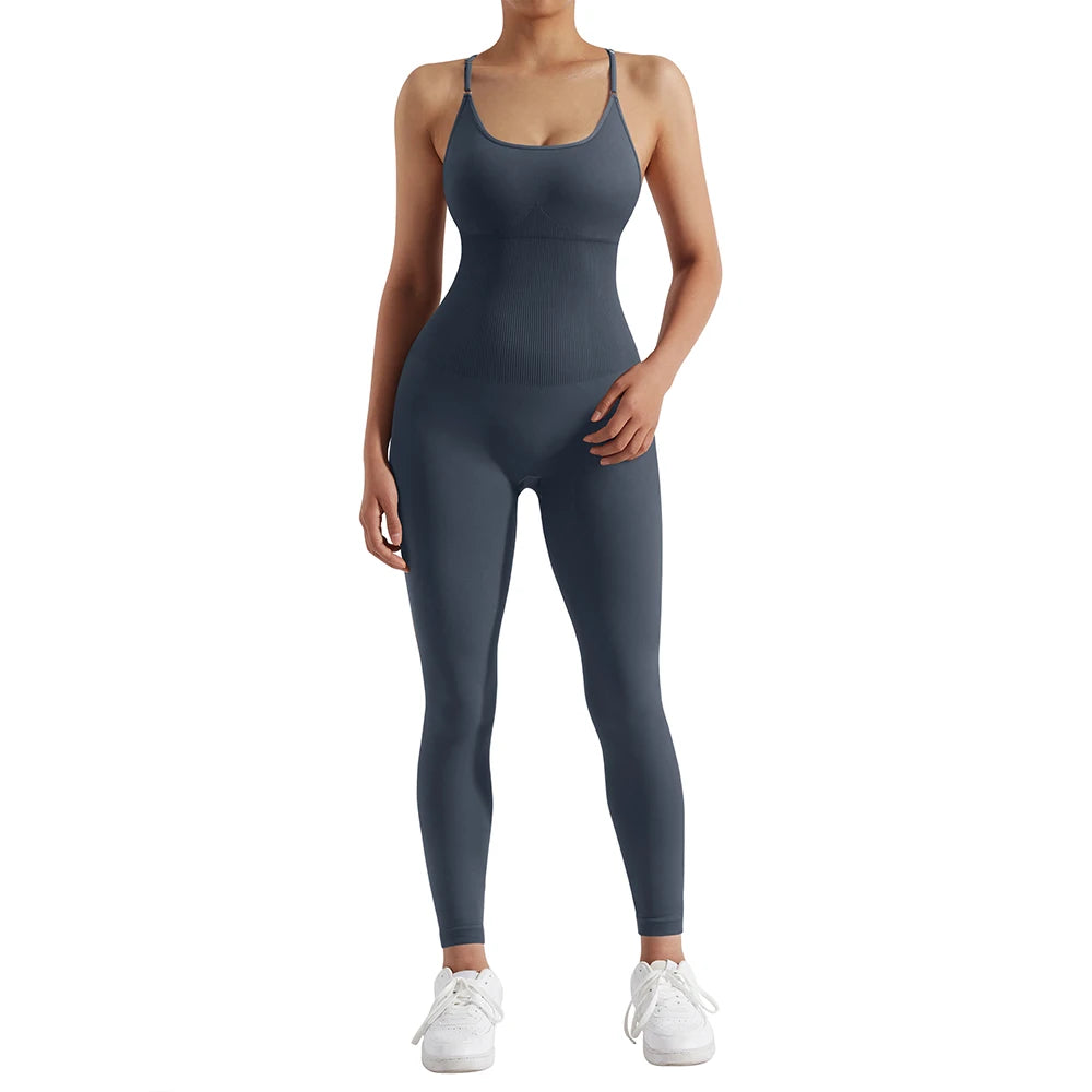 Women Bodysuit Jumpsuit All Season Romper Overalls Sportswear Fashion Streetwear Overalls One Piece Fitness Sports Bodysuits
