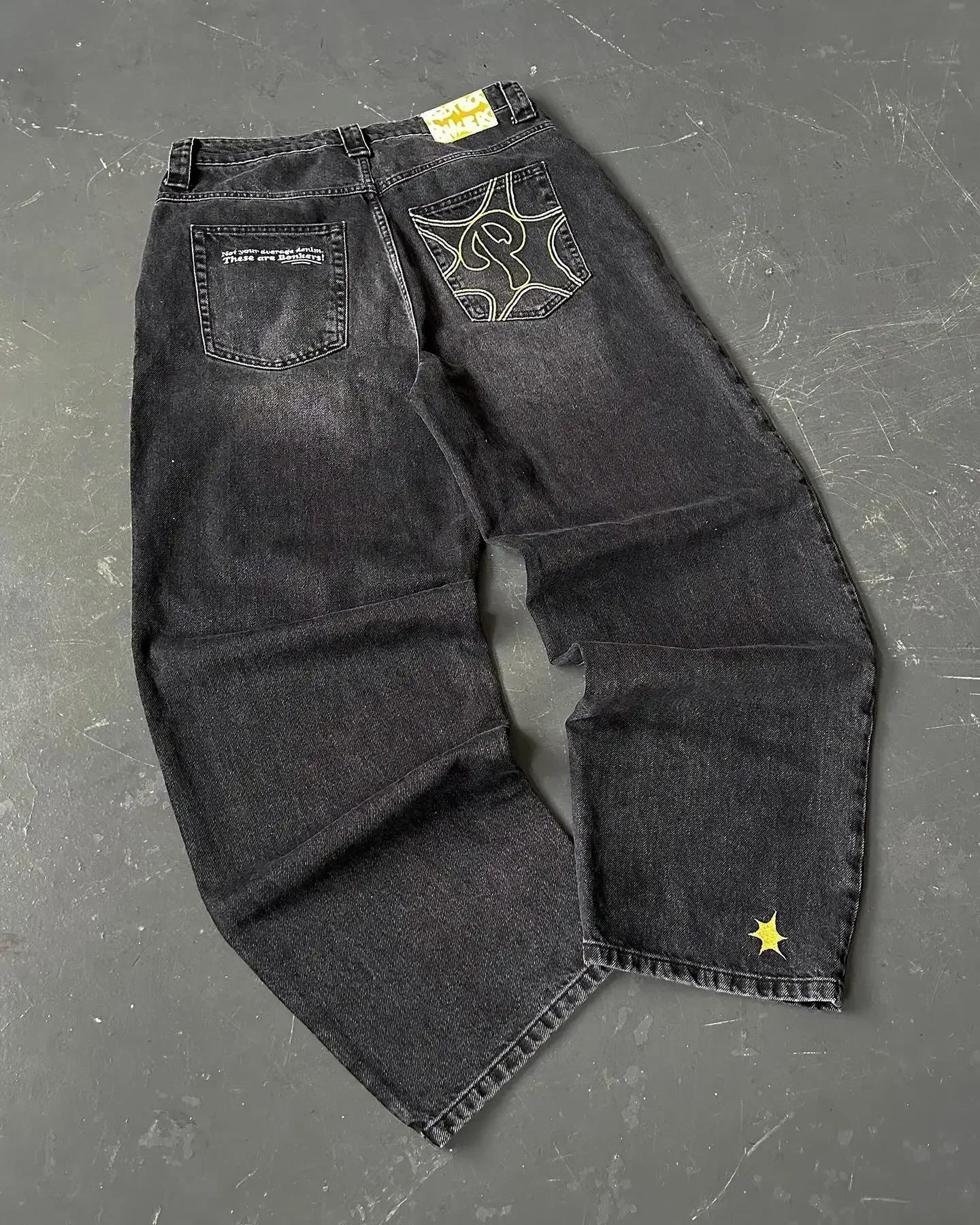 Y2K American Trendy Jeans Retro Gothic Graphic Embroidery Loose men s Jeans Harajuku Hip Hop Street Wide Leg Jeans Pants