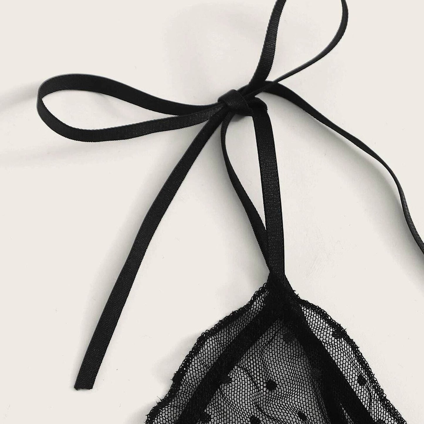 Female Underwear Sexy lingerie Set For Women Plus Size Dot Mesh Lace Wireless Bra Sexy Bandage Lingerie Thong Set Underwear