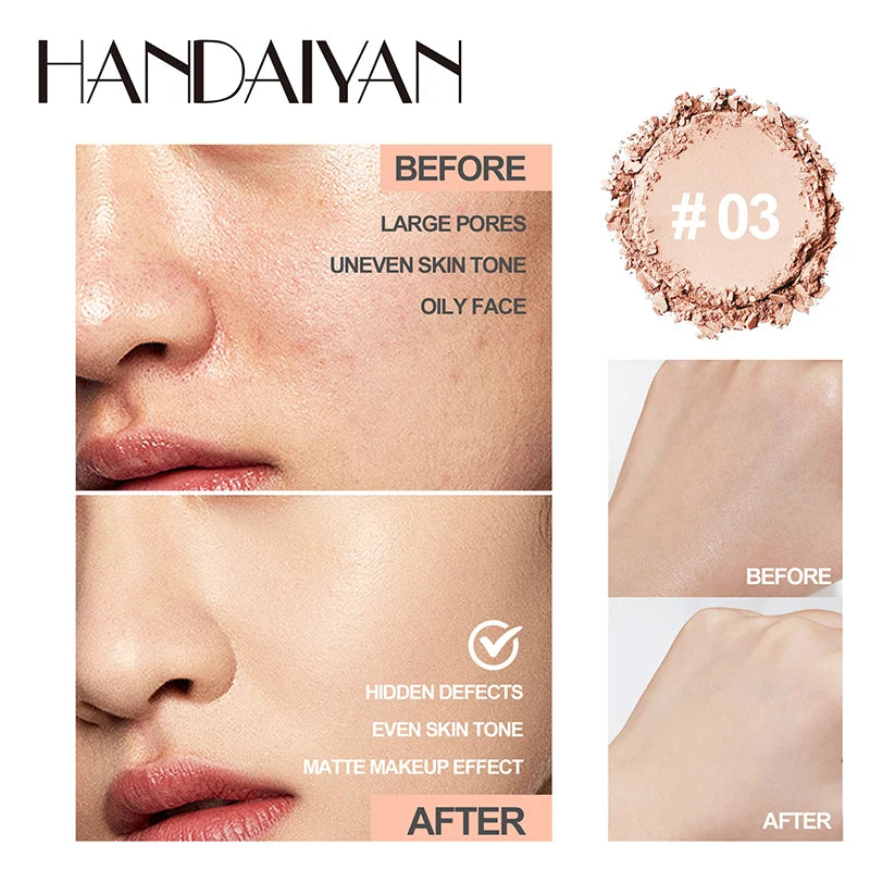 24 Hour Oil Control Pressed Powder Natural Matte Brighten Lasting