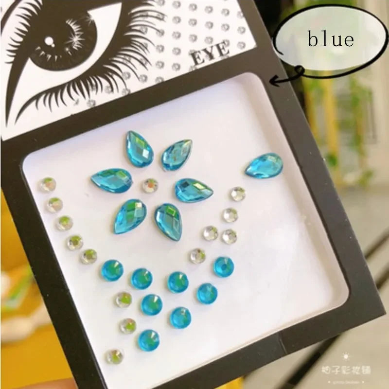 Glitter Face Jewelry Sticker Face Jewels Diamond Makeup Art Eyeliner Temporary Tattoo Party Bady Makeup Tools Eye Rhinestones