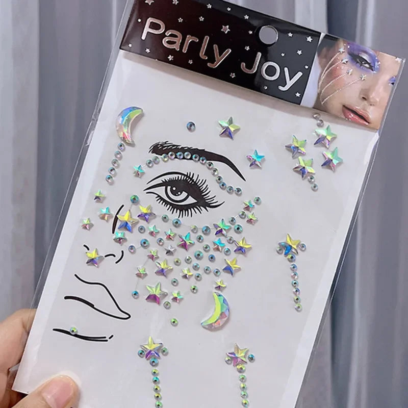 Glitter Face Jewelry Sticker Face Jewels Diamond Makeup Art Eyeliner Temporary Tattoo Party Bady Makeup Tools Eye Rhinestones