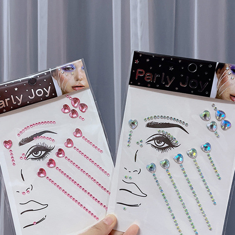 Glitter Face Jewelry Sticker Face Jewels Diamond Makeup Art Eyeliner Temporary Tattoo Party Bady Makeup Tools Eye Rhinestones