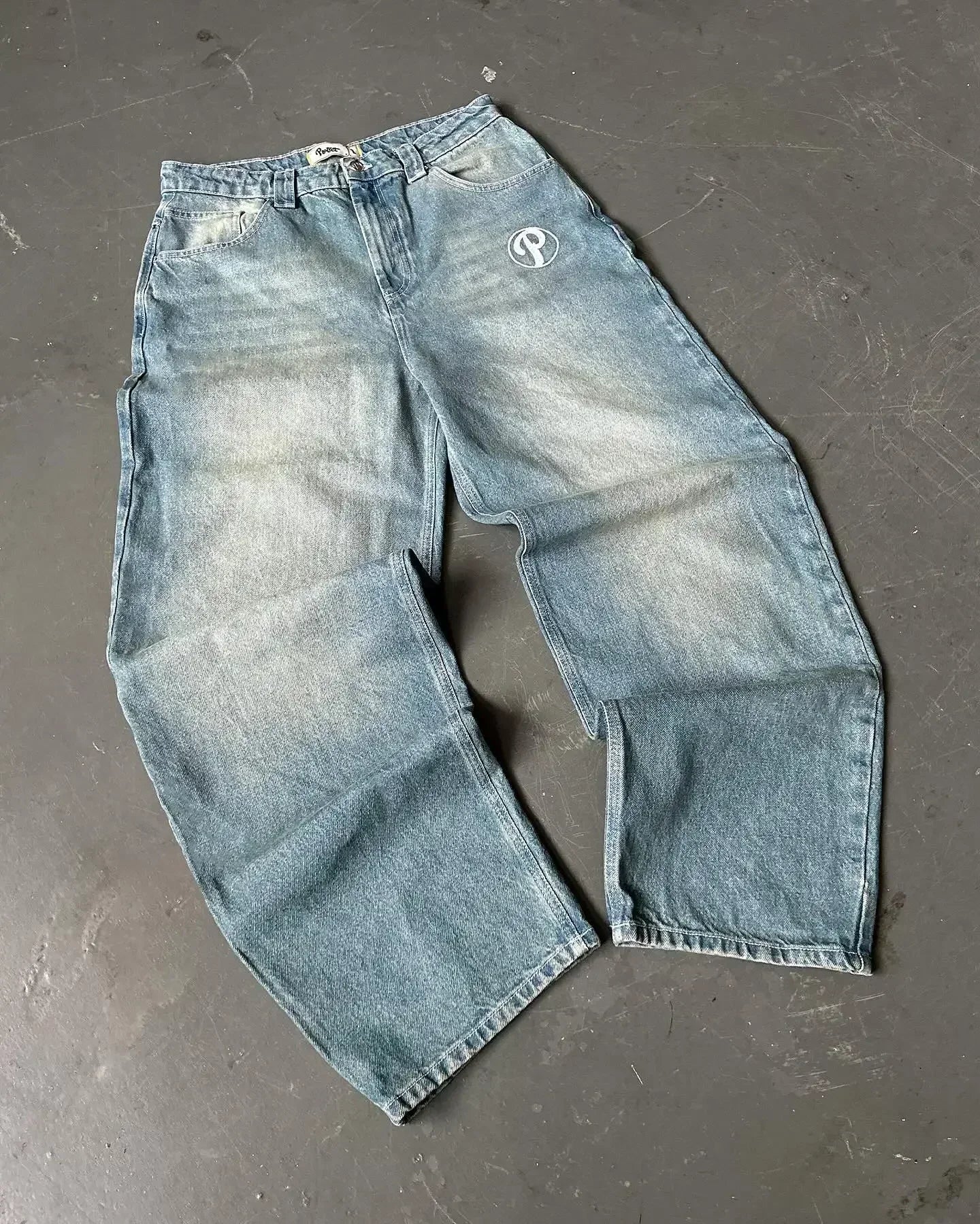 Y2K American Trendy Jeans Retro Gothic Graphic Embroidery Loose men s Jeans Harajuku Hip Hop Street Wide Leg Jeans Pants