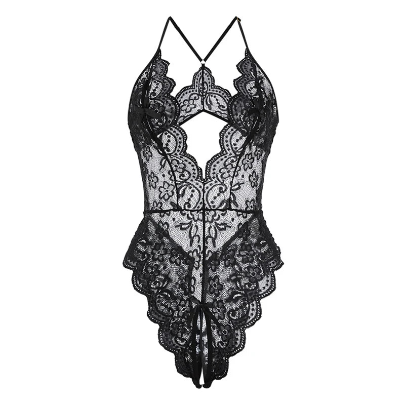 2024 Sexy Lingerie Woman Lace Transparent Underwear V Open Lace Brief bodysuit Delicate Bra Kit Push Up Breves Sets Erotic Bra