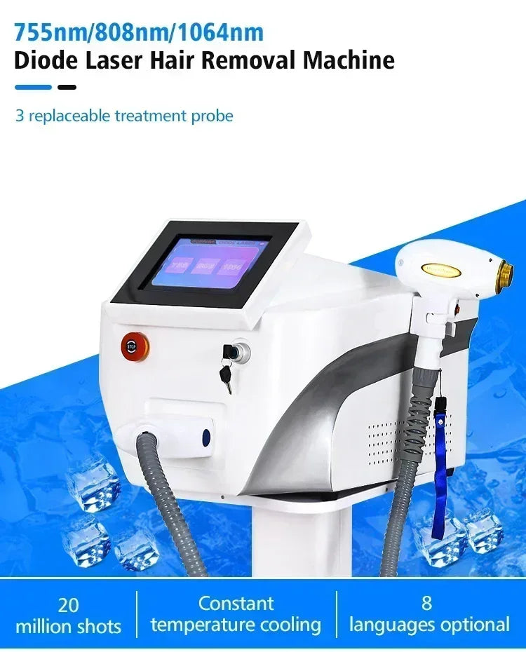 2025 New depiladora Diode Laser Hair Removal Machine Professional Laser Platinum Equipment Titanium Salon Spa Machine