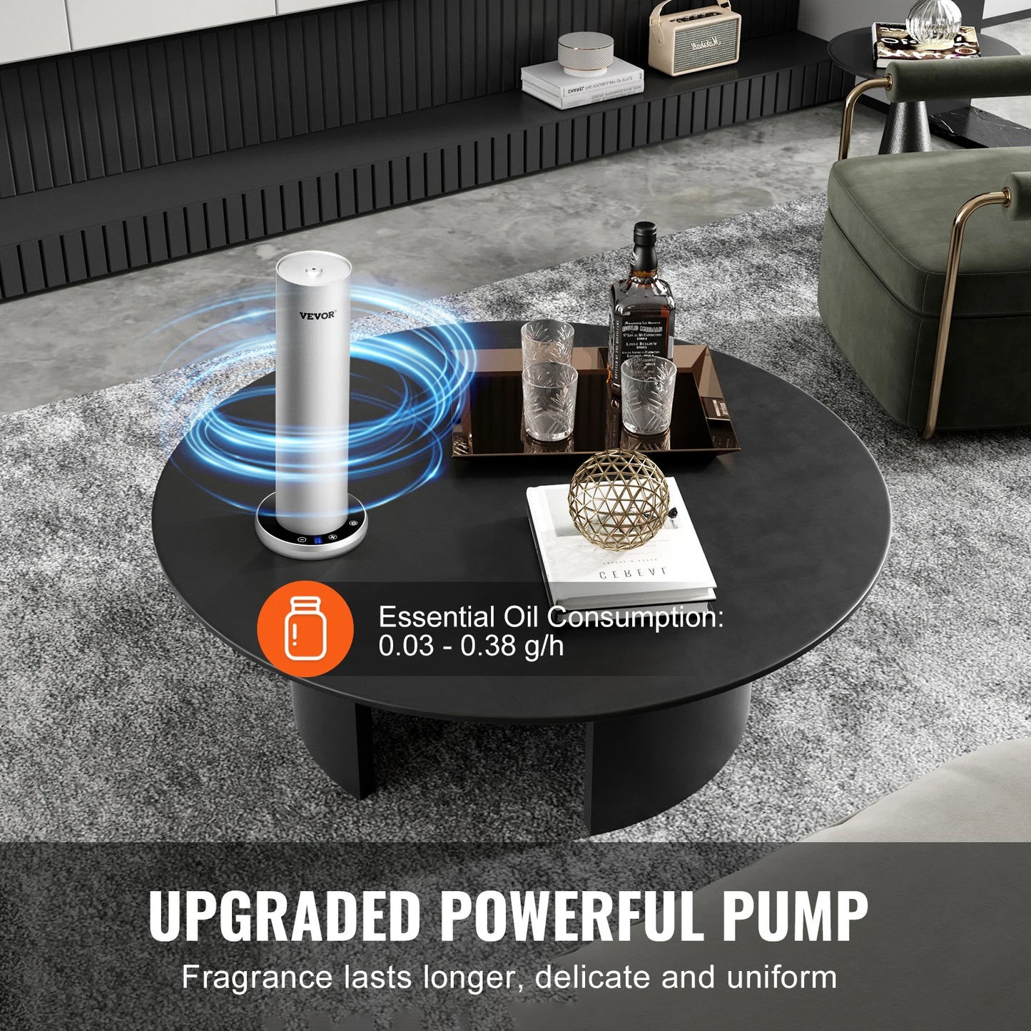 VEVOR Scent Air Machine Bluetooth Smart Cold Air Diffuser Waterless Essential Oil Scent Air Diffuser Floor Aromatherapy Machine
