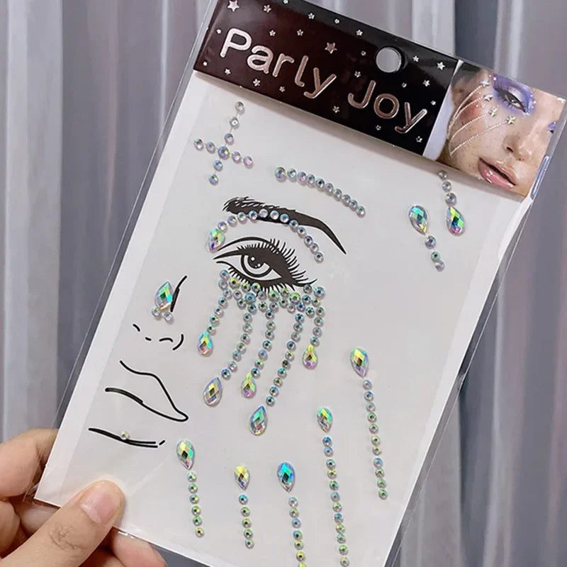 Glitter Face Jewelry Sticker Face Jewels Diamond Makeup Art Eyeliner Temporary Tattoo Party Bady Makeup Tools Eye Rhinestones