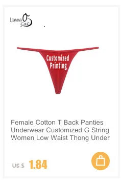 Female Cotton T Back Panties Underwear Customized G String Women Low Waist Thong Underwear Sexy Lingerie Plus Size