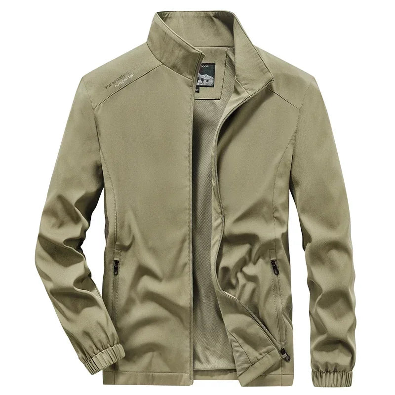 Men's Spring Autumn Lightweight Varsity Jacket Windbreaker Bomber Jacket Windproof Gym Sport Hiking Fishing Camping Coat Outwear