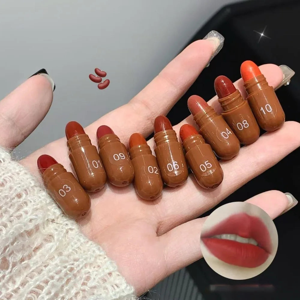 10 Colors Coco Capsule Lipstick Set Velvet Matte Waterproof Lip Glaze