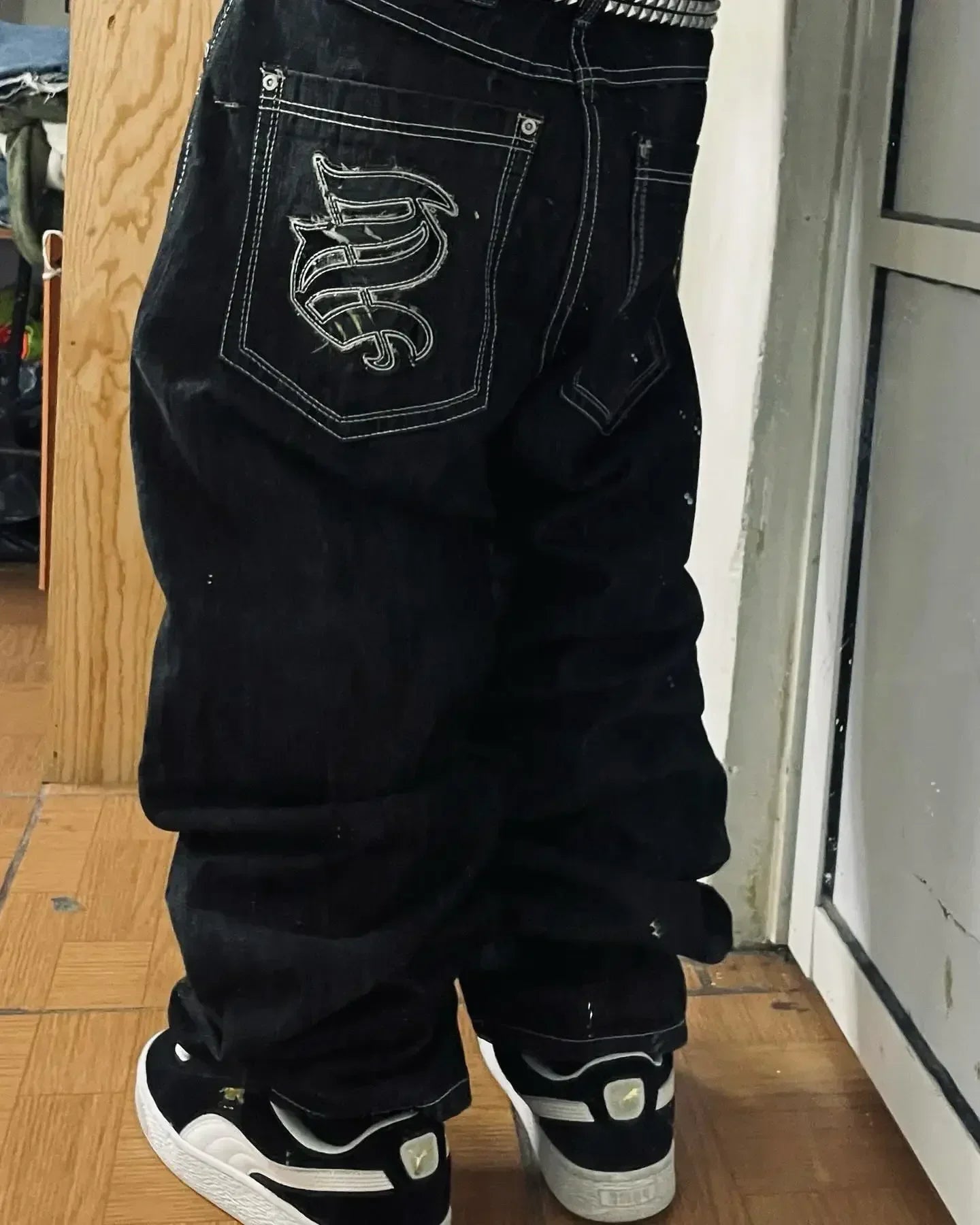 Y2K American Trendy Jeans Retro Gothic Graphic Embroidery Loose men s Jeans Harajuku Hip Hop Street Wide Leg Jeans Pants