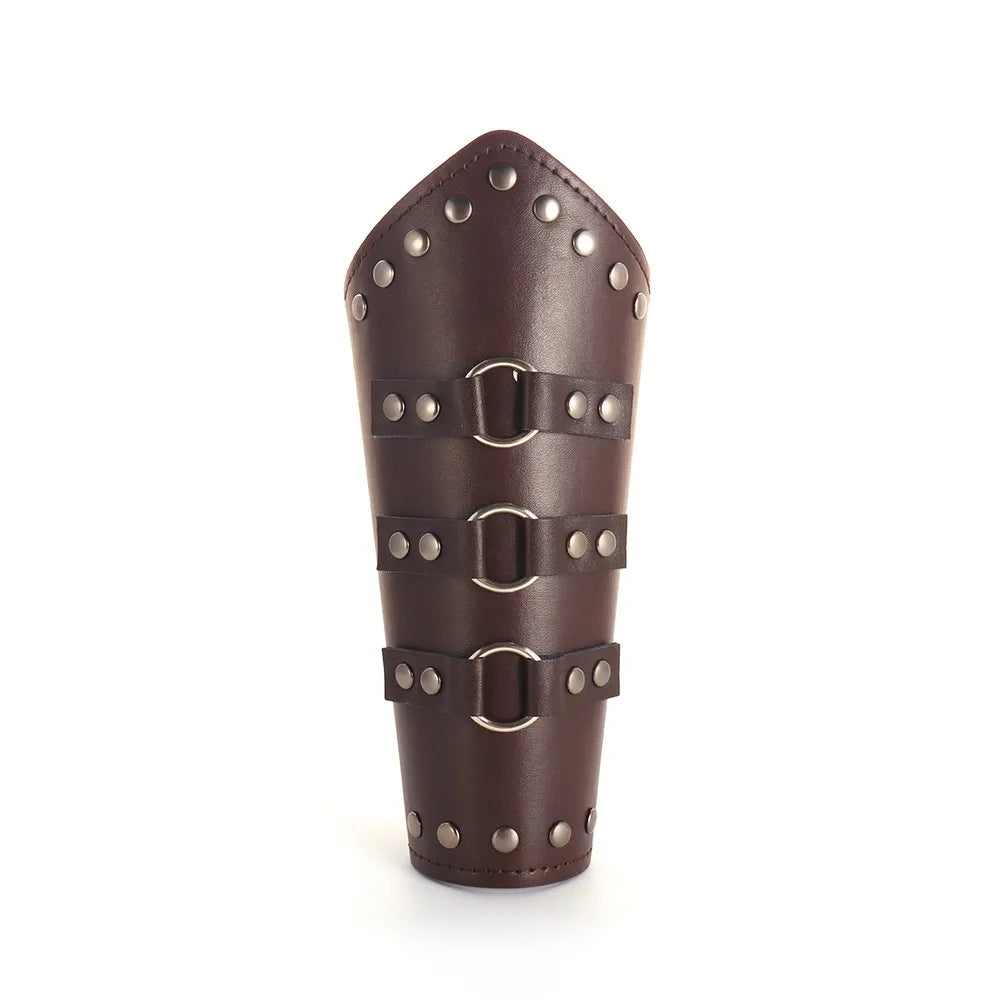 Punk Hip Hop 1Pc Cosplay Leather Armor Arm Cosplay Bracer Pirate Knight Gauntlet Wristband Bracer Accessories New Men's Bracelet