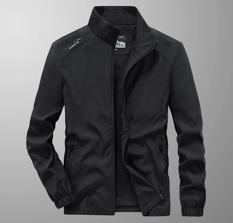 Men's Spring Autumn Lightweight Varsity Jacket Windbreaker Bomber Jacket Windproof Gym Sport Hiking Fishing Camping Coat Outwear