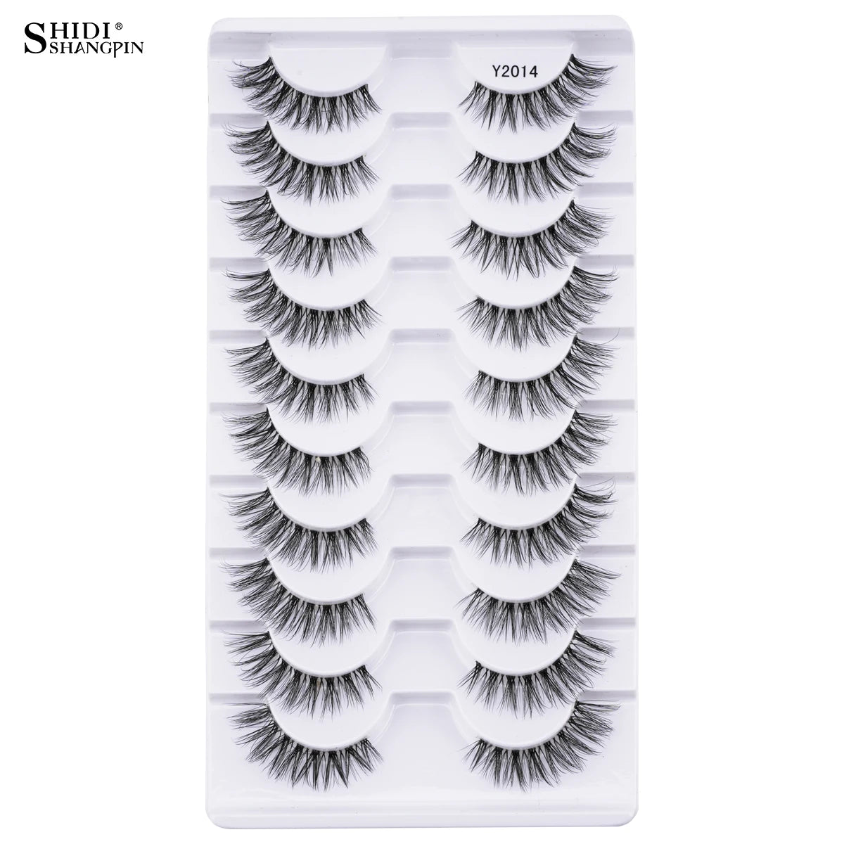 10 Pairs Faux Mink Eyelashes Handmade Natural False Eyelashes Soft Cross Messy Eye 3D Curly Eyelashes Extension Makeup Tools