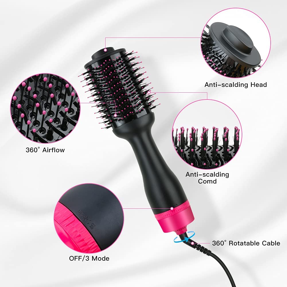 Hot Air One-Step Hair Dryer Negative Ion Anti-Frizz Blowout for