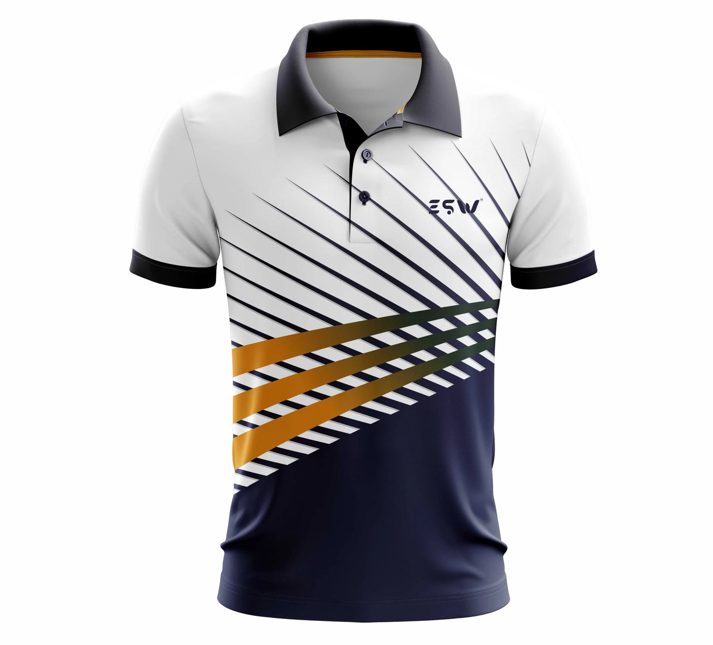 Men Printed Polo Neck Polyester Navi Blue, white color T-Shirt