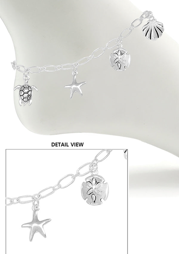 SEALIFE THEME MULTI CHARM ANKLET