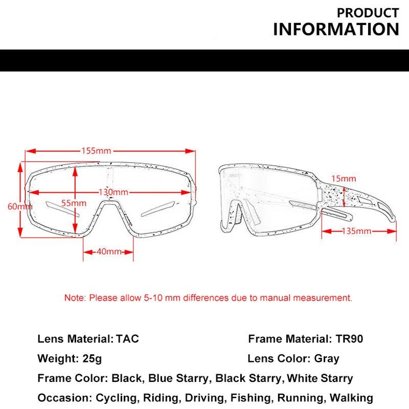Polarized Photochromic Sunglasses Goggles UV Protection For Men Women