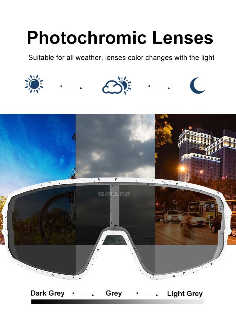 Polarized Photochromic Sunglasses Goggles UV Protection For Men Women