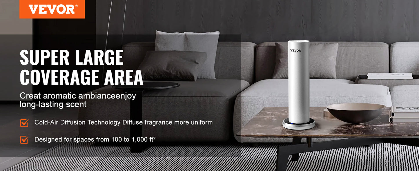 VEVOR Scent Air Machine Bluetooth Smart Cold Air Diffuser Waterless Essential Oil Scent Air Diffuser Floor Aromatherapy Machine