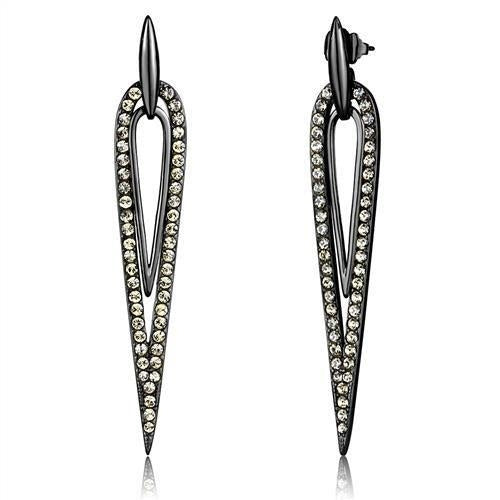 TK2634 - IP Light Black (IP Gun) Stainless Steel Earrings with Top
