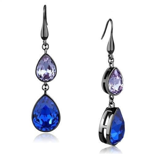 TK2706 - IP Light Black (IP Gun) Stainless Steel Earrings with Top