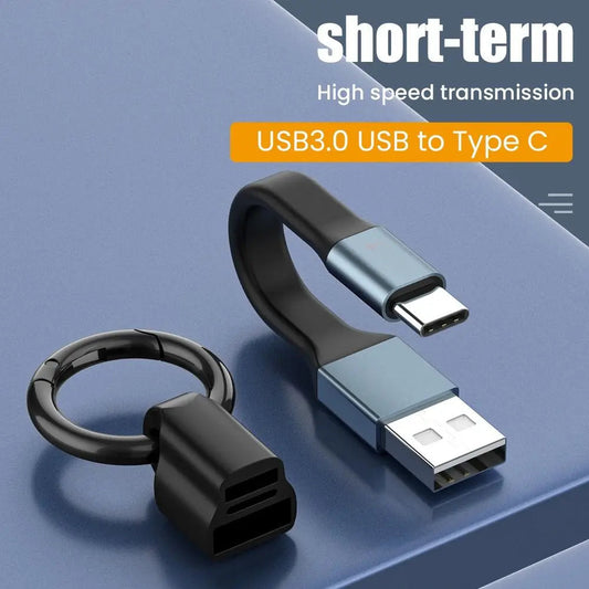 Ultra Short Keychain USB Data Cable 3.1A Max Fast Charging Cable Micro