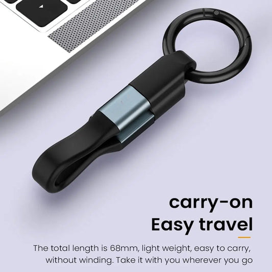 Ultra Short Keychain USB Data Cable 3.1A Max Fast Charging Cable Micro