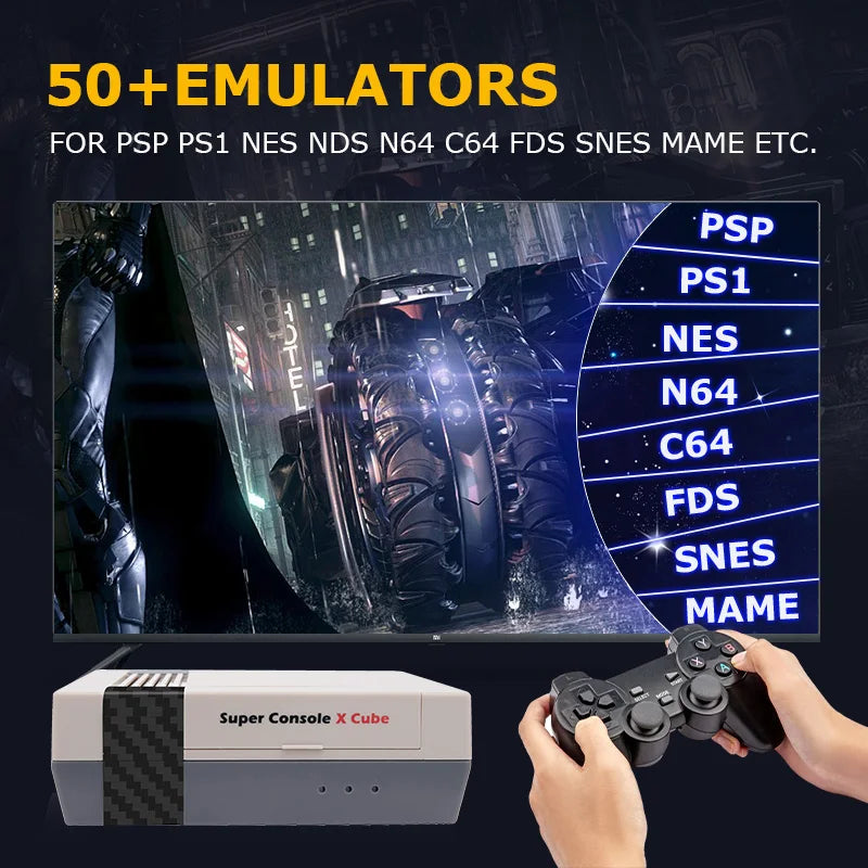 Kinhank Video Games Consoles Super Console X Cube Retro Game Console with 60,000+ Classic Games Compatible with PSP/PS1/DC,Etc