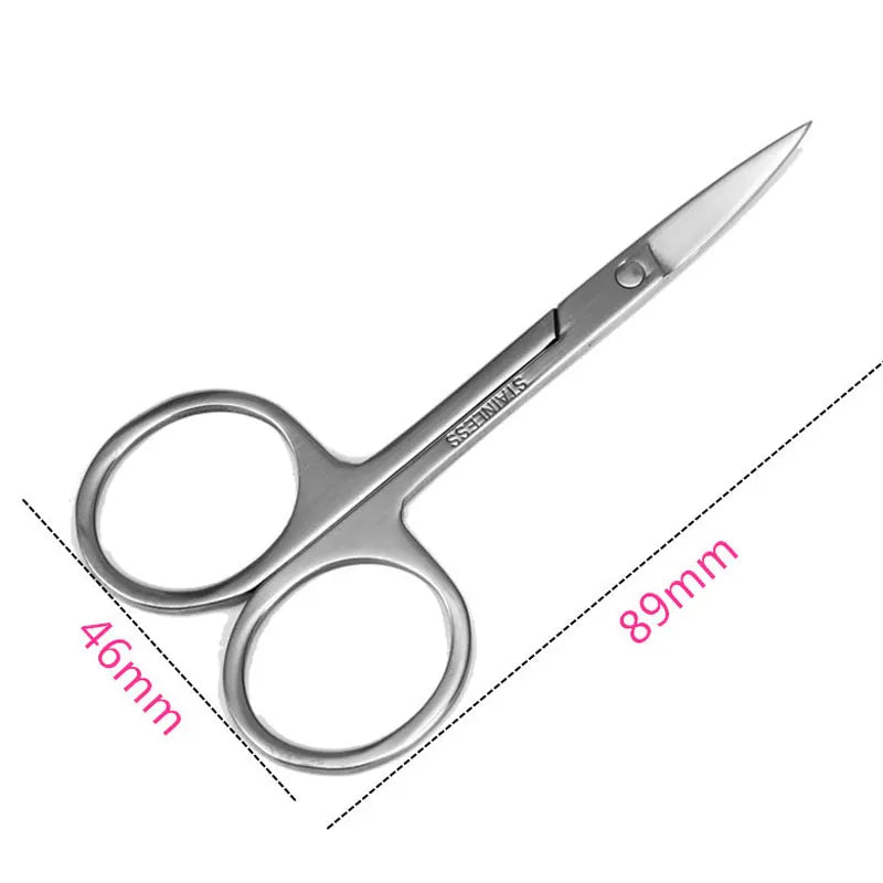 Stainless Steel Makeup Tools Eyebrow Scissors Hair Trimming Nails Cuticle Curved Pedicure Dead Skin Remover Beauty Scissor