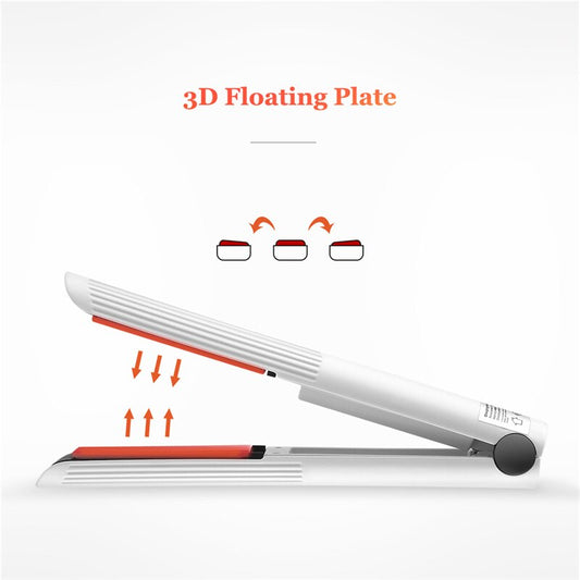Rechargeable Hair Straightener Cordless Flat Iron Curler Ceramic