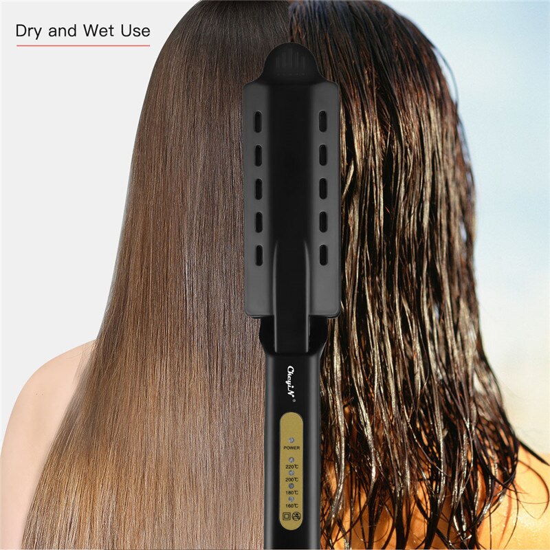 Professional Hair Straightener Wet Dry Straight Plate Flat Iron Fast