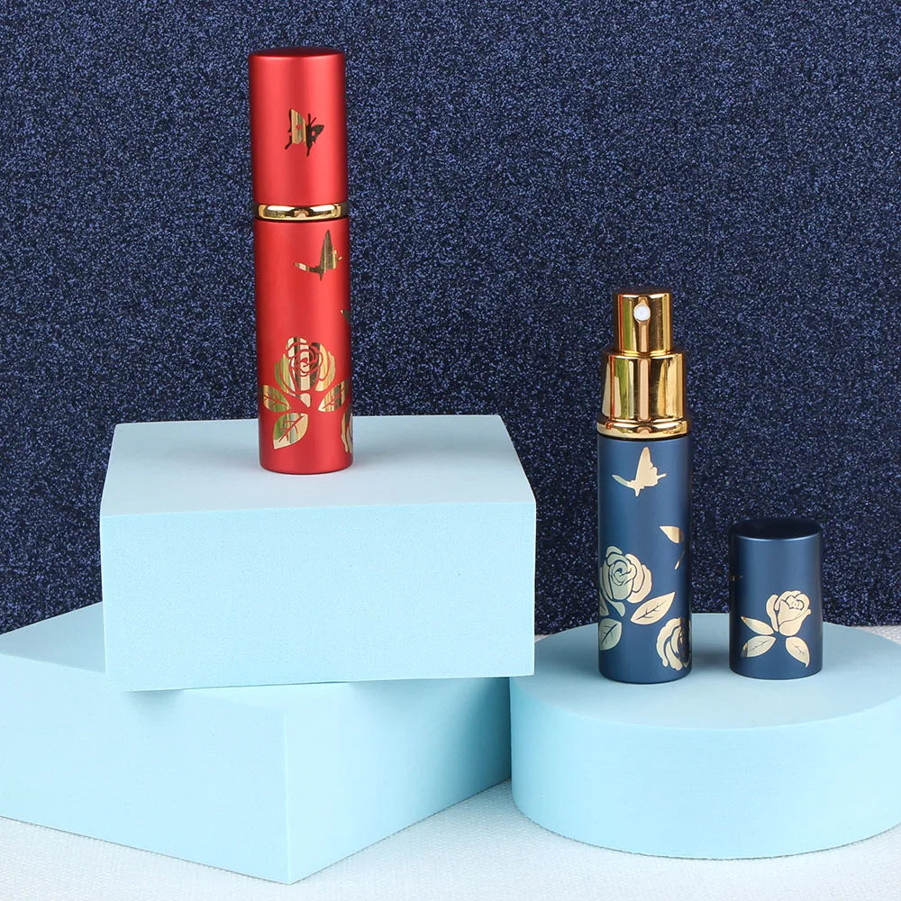 10ml Portable Mini Refillable Perfume Bottle Glass Tank Metal Case Aluminum Empty Cosmetic Containers Spray Atomizer Pump Bottle