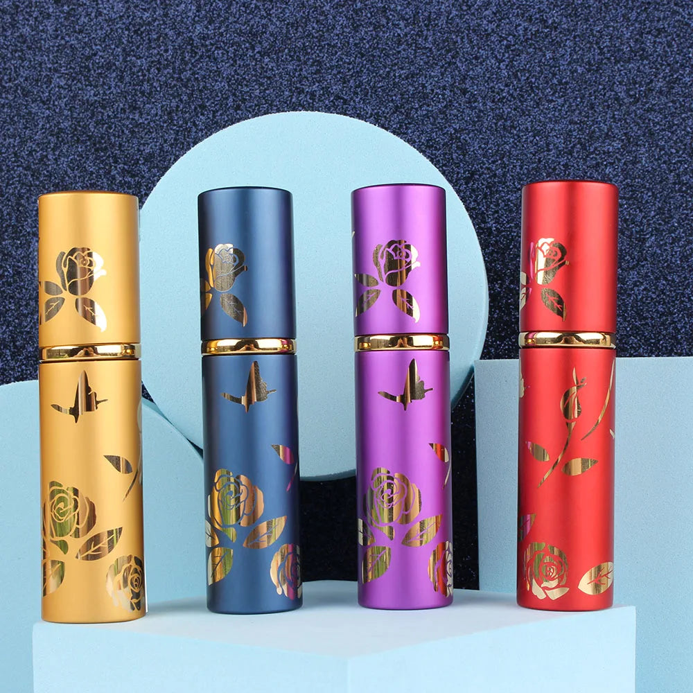 10ml Portable Mini Refillable Perfume Bottle Glass Tank Metal Case Aluminum Empty Cosmetic Containers Spray Atomizer Pump Bottle