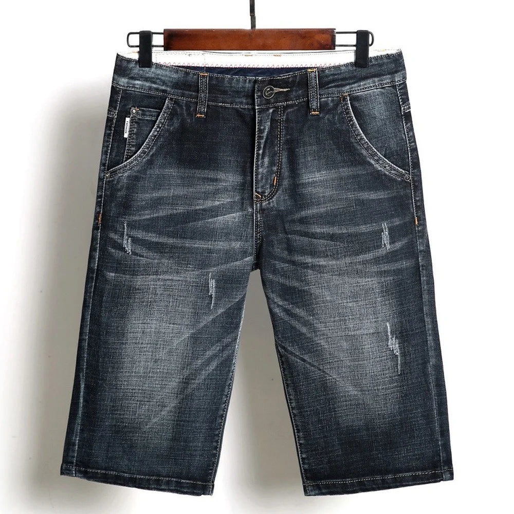 Casual Slim Fit Shorts For Men Demin Jogger Streetwear Style Male Clothes Short Pants Biker Knee Length Luxury Hip Hop Jeans CQY